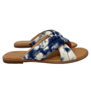 Madewell Skyler Blue/White Tie Dyed Slide Slip On Shoe Size 6.5